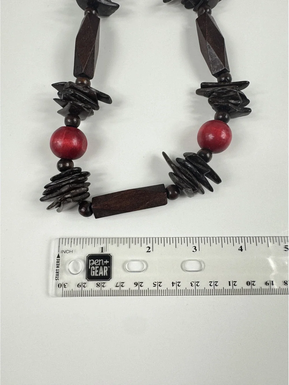 Fashion Jewelry Red & Wooden Beaded Women's Necklace